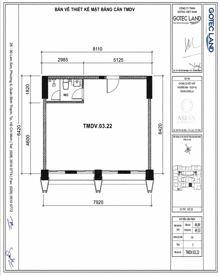 Căn hộ thương mại dịch vụ asiana capella, bình phú (quận 6), 50m2, giá 2,8 tỷ