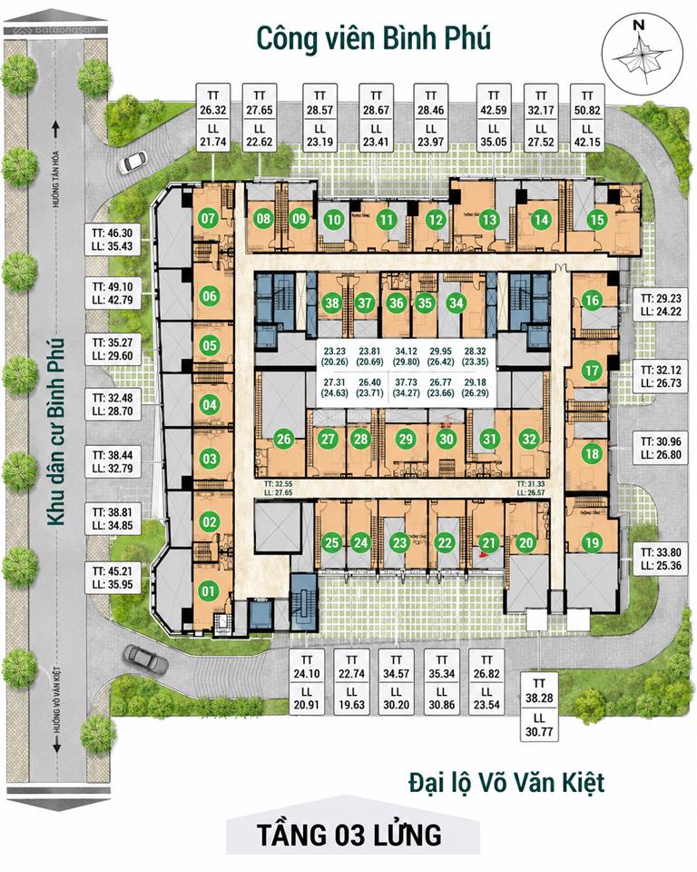 Căn hộ thương mại dịch vụ asiana capella, bình phú (quận 6), 50m2, giá 2,8 tỷ