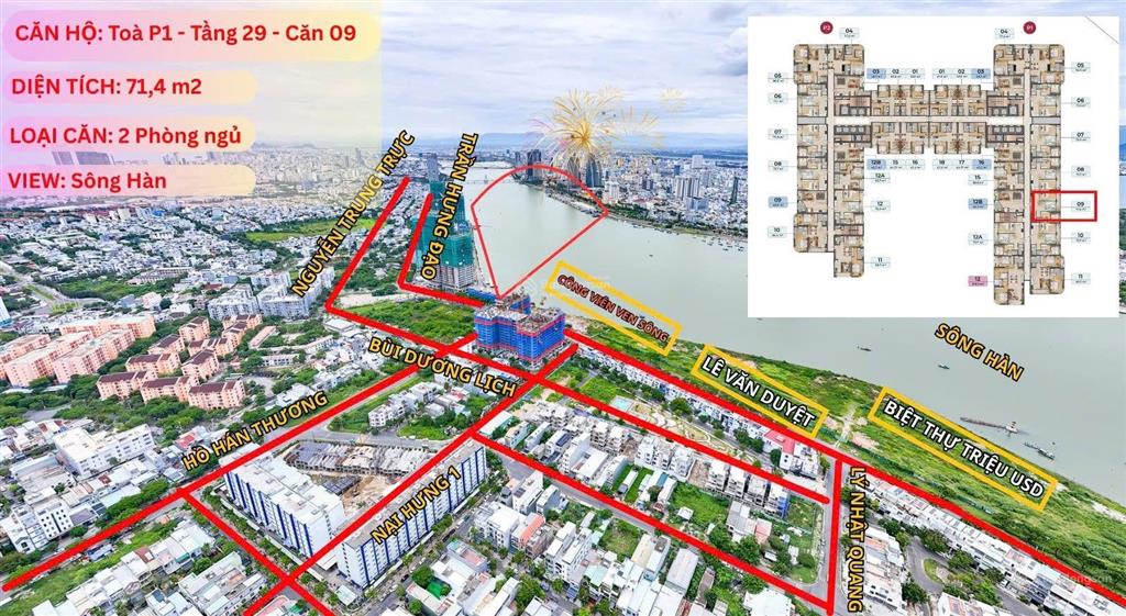 Siêu phẩm tầng 29 view pháo hoa cực đỉnh 77,6m2 đáng sở hữu nhất thị trường