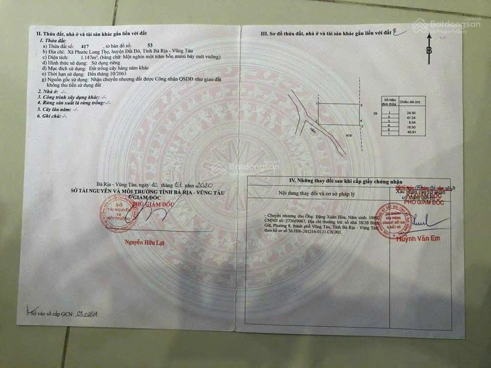 Chỉ 780 triệu sở hữu ngay lô đất đẹp tại xã đất đỏ