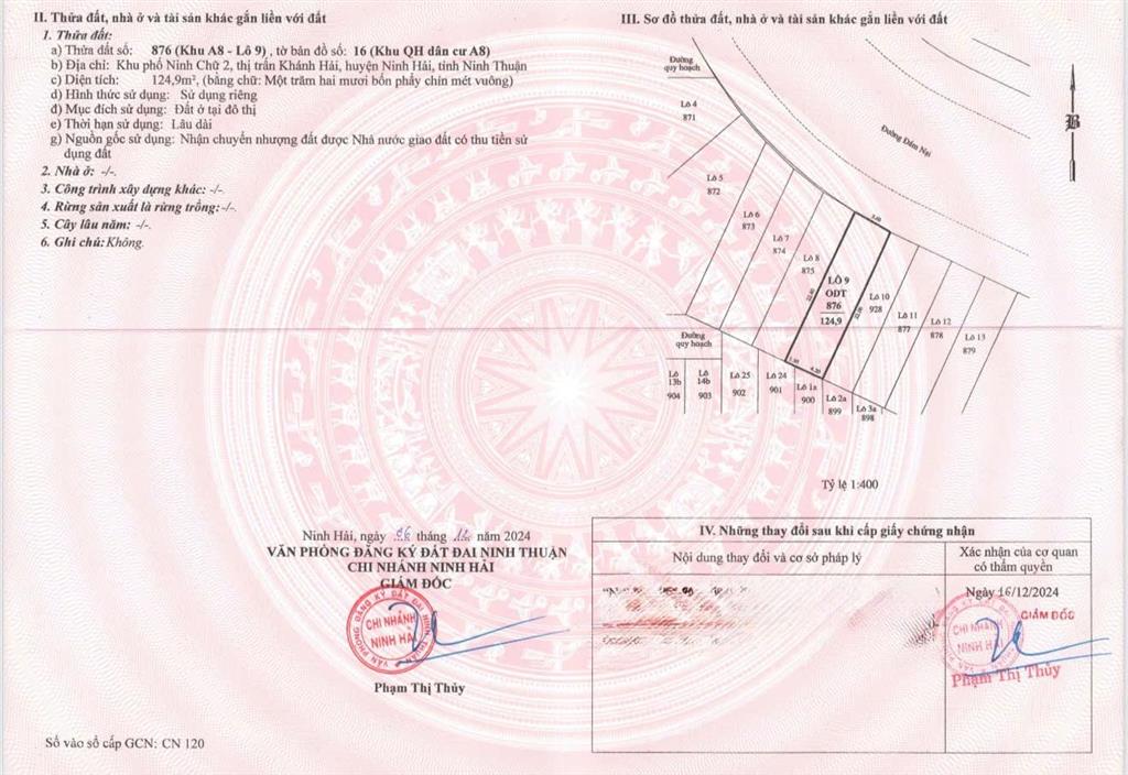 Lô đất biển vị trí vàng ngay trung tâm du lịch ninh chữ khánh hòa