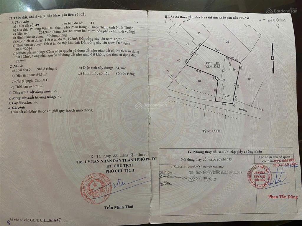 Bán đất tặng nhà cấp 4 ngay trung tâm phan rang