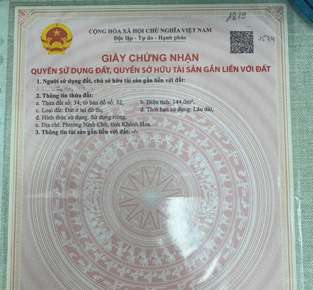Đất biển ninh chử  mặt tiền trần anh tông
vị trí vàng chỉ vài bước chân ra biển