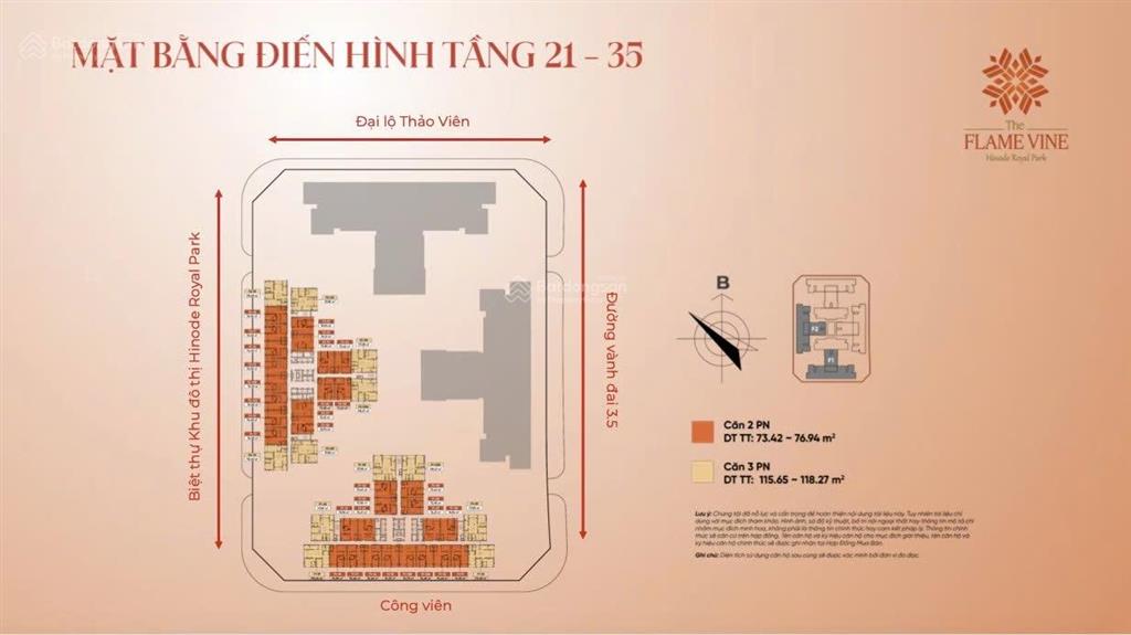 Bán quỹ ngoại giao căn hộ cao cấp the flame vine hh03 hinode royal park 10p đến mỹ đình