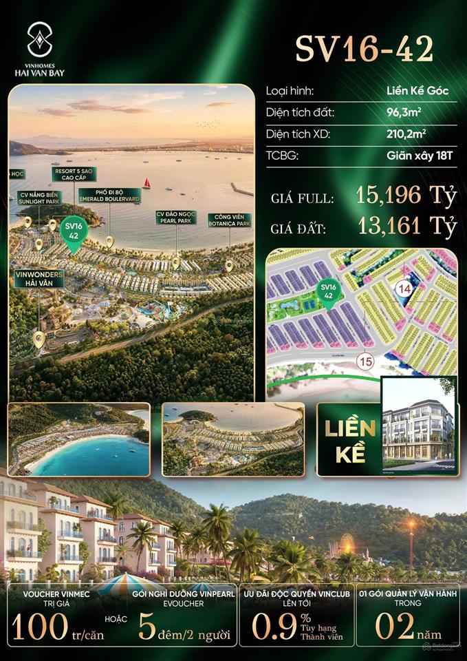 Lk góc 96,3 m2 sv1642 thẳng công viên minh châu, giá hơn 13 tỷ,sát trục 25m ra biển, 0946 455 ***