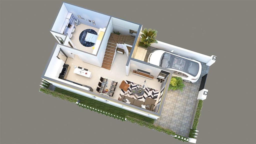 Cần bán gấp căn nhà 1 trệt, 3 lầu (gần chợ bến lức), bàn giao đầy đủ nội thất
