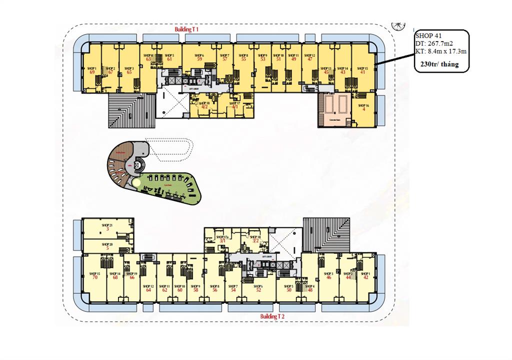 Cho thuê mặt bằng đường số 10 dự án cardinal court, căn góc thoáng đẹp