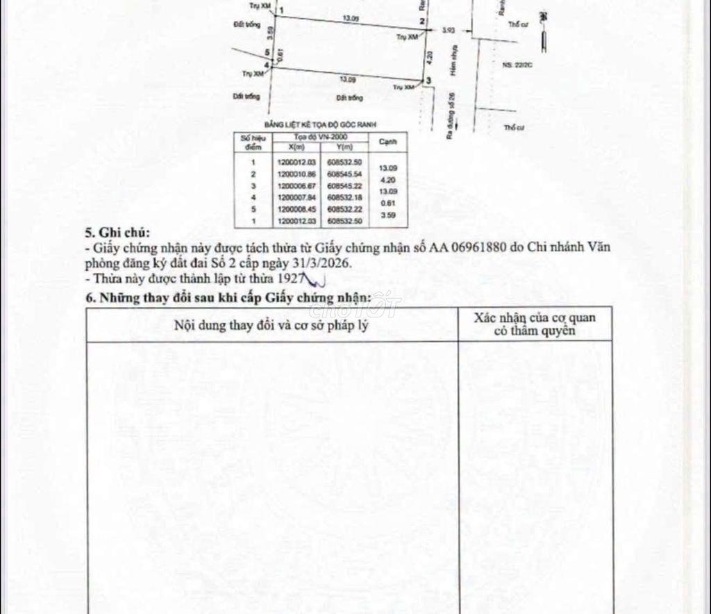 Đất 1 Sẹc Mặt Tiền 55m2 Đường Số 26 Linh Đông 4.5 Tỷ HXH Né
