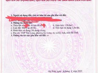 Đất khu tđc kỳ long, mặt sông, phong thủy tuyệt đẹp. đường rộng 12m, gần đường 60m vinfast