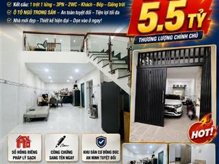Bán nhà mặt tiền đường số đình phong phú tăng nhơn phú b quận 9. ôtô ngủ trong sân nhà. giá 5.5 tỷ.