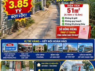 Đất nền thủ đức  quận 9 gần ga metro giá rẻ. đất thổ cư 100%. đường ôtô. giá cạnh tranh 3.85 tỷ tlcc.