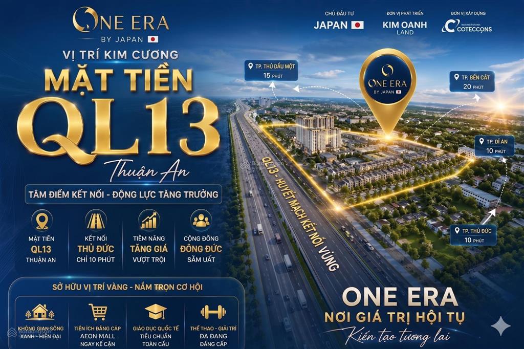 Bán shophouse one era, 8,6 tỷ, 108m2, 3pn, 4wc, p thuận giao, tp thuận an