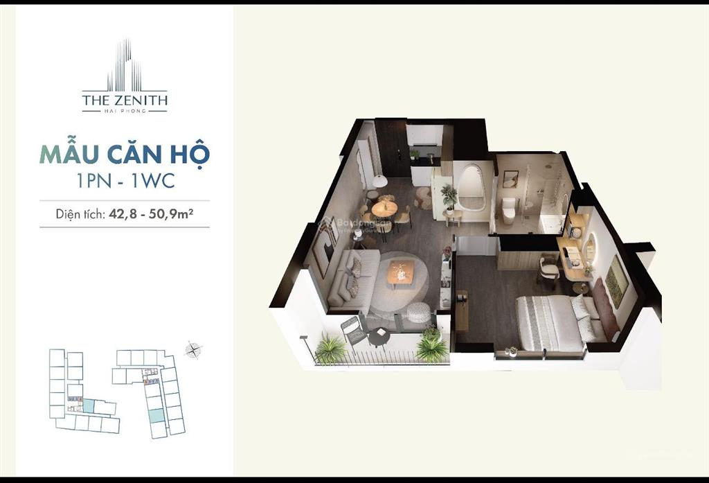 Chỉ còn 1 căn 1pn duy nhất the zenith chỉ 520 triệu sở hữu ngay, cơ hội không lặp lại!