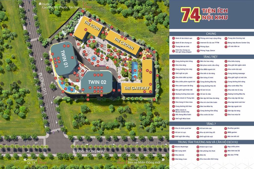 Bcons center city  căn 2pn2wc duy nhất mã 01 tầng 08 giá f0 chủ đầu tư view nội khu đông nam