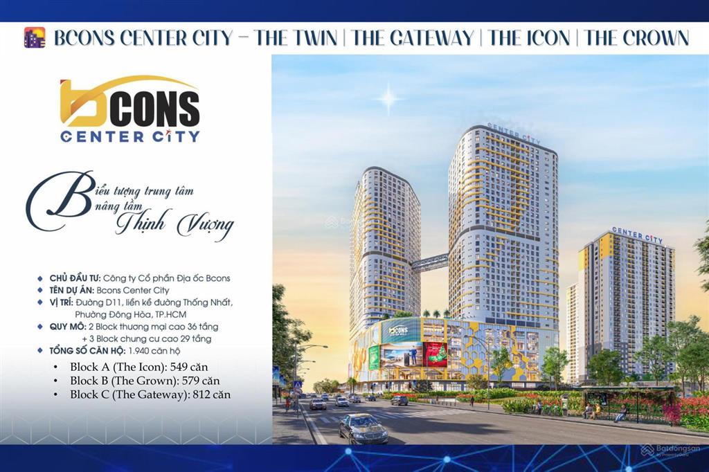 Bcons center city  căn 2pn2wc duy nhất mã 01 tầng 08 giá f0 chủ đầu tư view nội khu đông nam