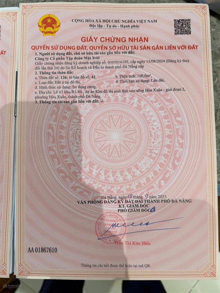 Cặp đất cồn dầu b1.80, hướng tây bắc, giá 12.5 tỷ, đã có sổ hồng.