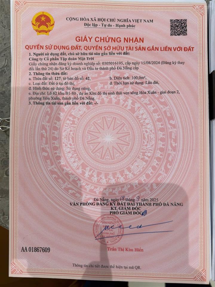 Cặp đất cồn dầu b1.80, hướng tây bắc, giá 12.5 tỷ, đã có sổ hồng.