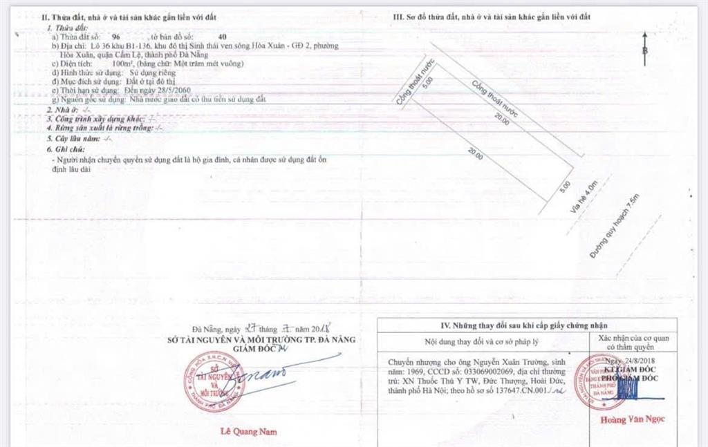 Cần bán cặp đất đầm sen, đông nam, kẹp vẹt cây xanh, giá đầu tư
