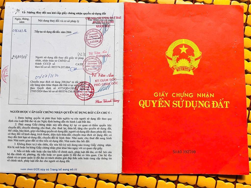 Bán đất 382m² có sẵn 200m² thổ cư ngang 9m giá 1,9 tỷ tại đường số 698 xã thái mỹ