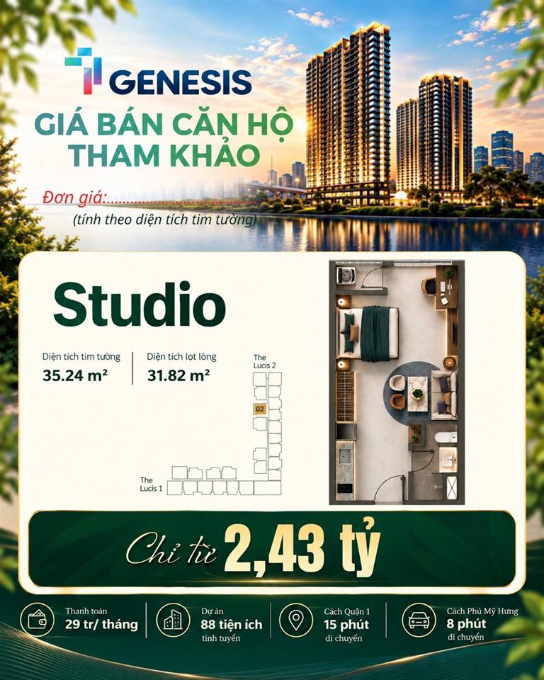 Tt genesis chính thức mở bán giá sở hữu chỉ từ 476 triệu thanh toán 10% ký hđmb ngay 0908 591 ***