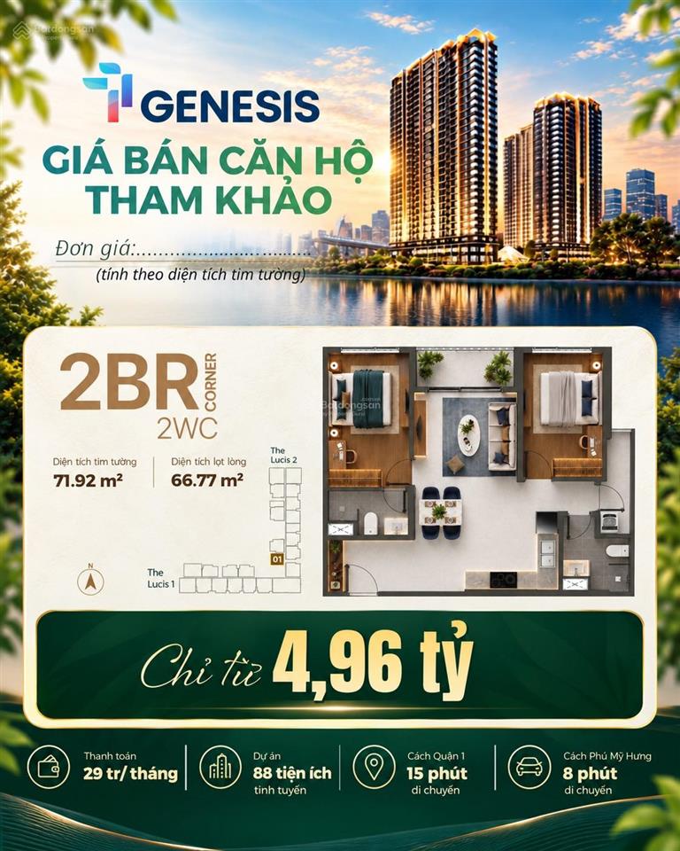 Tt genesis chính thức mở bán giá sở hữu chỉ từ 476 triệu thanh toán 10% ký hđmb ngay 0908 591 ***