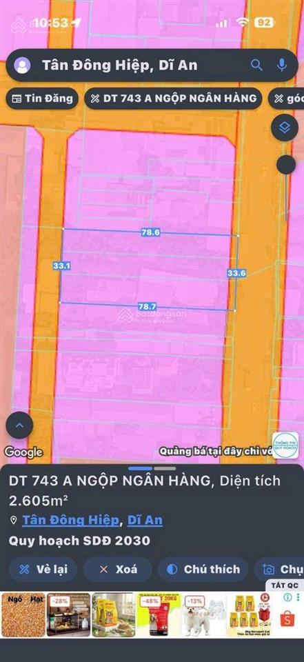 Chủ ngộp ngộp cần bán 2600m2  thổ cư 300m2  mt dt 743a vuông vức  ngộp ngân hàng ace có nhu cầu