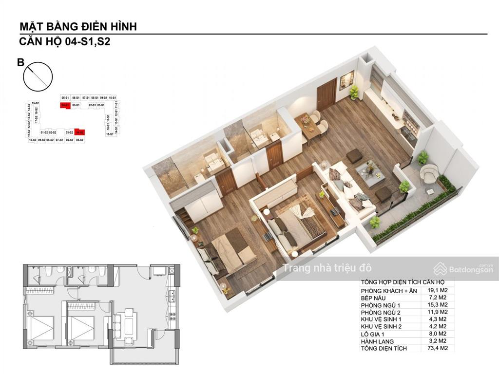 Bán cc góc vip nhất hanhomes blue star, trâu quỳ, 65 triệu / m2, 75 m2, 2pn, 2wc, view đẹp