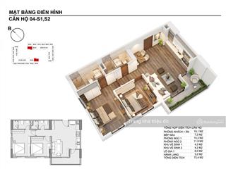 Bán cc góc vip nhất hanhomes blue star, trâu quỳ, 65 triệu / m2, 75 m2, 2pn, 2wc, view đẹp