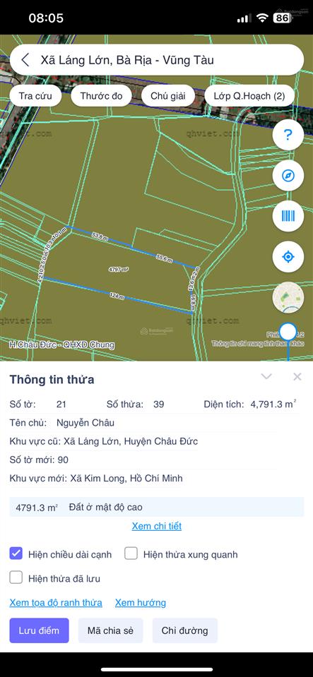 Chính chủ gửi bán đất nhà vườn xã láng lớn huyện châu đức