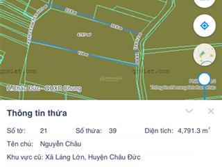 Chính chủ gửi bán đất nhà vườn xã láng lớn huyện châu đức