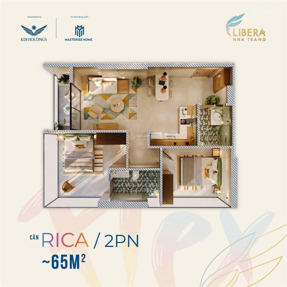 Căn hộ 2 phòng ngủ, 2pn, 66m2, đầy đủ nội thất, tầng cao siêu thích, sát chân bãi tấm