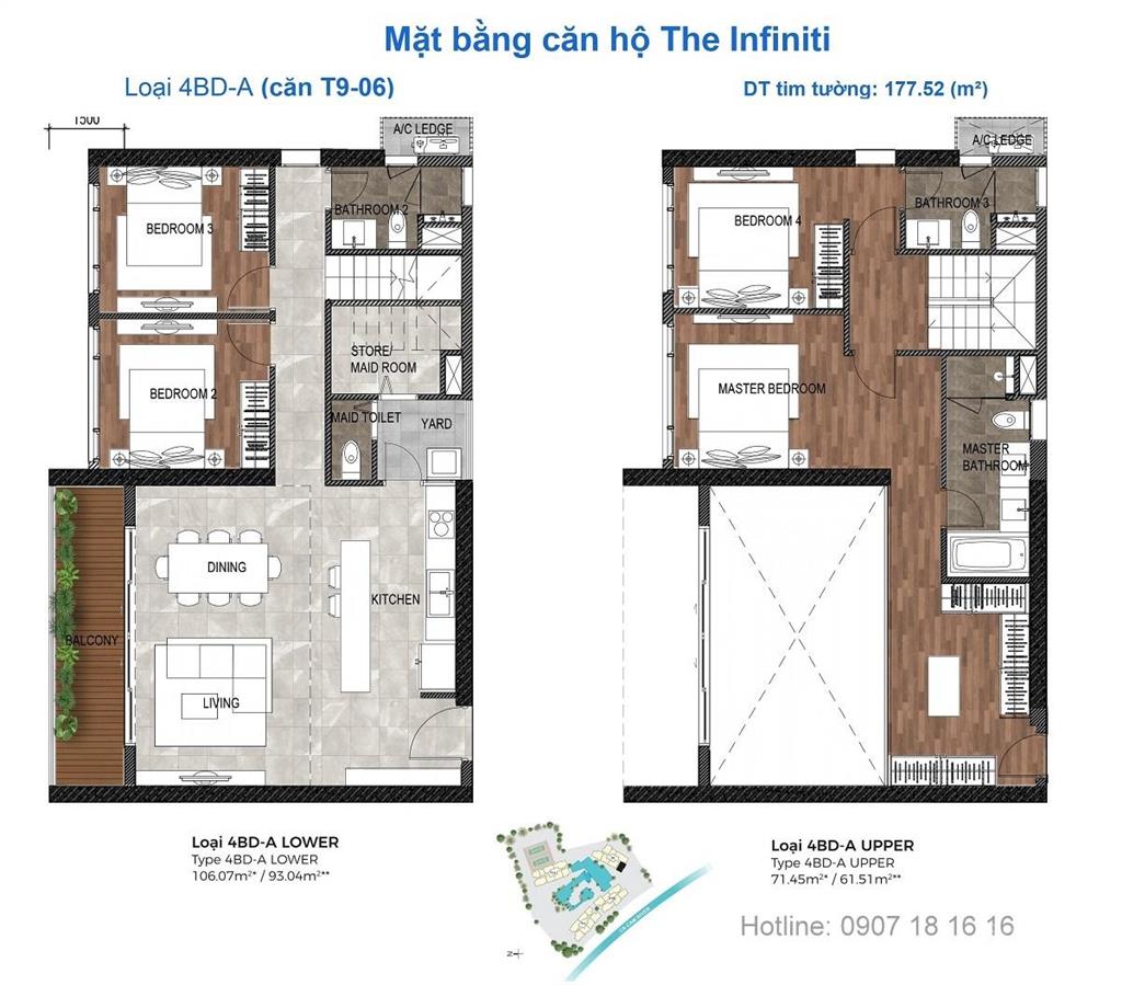 Cần bán duplex tại infiniti, đẹp nhất dự án 177m2, 4pn, 4wc lầu cao view thoáng, hàng hiếm