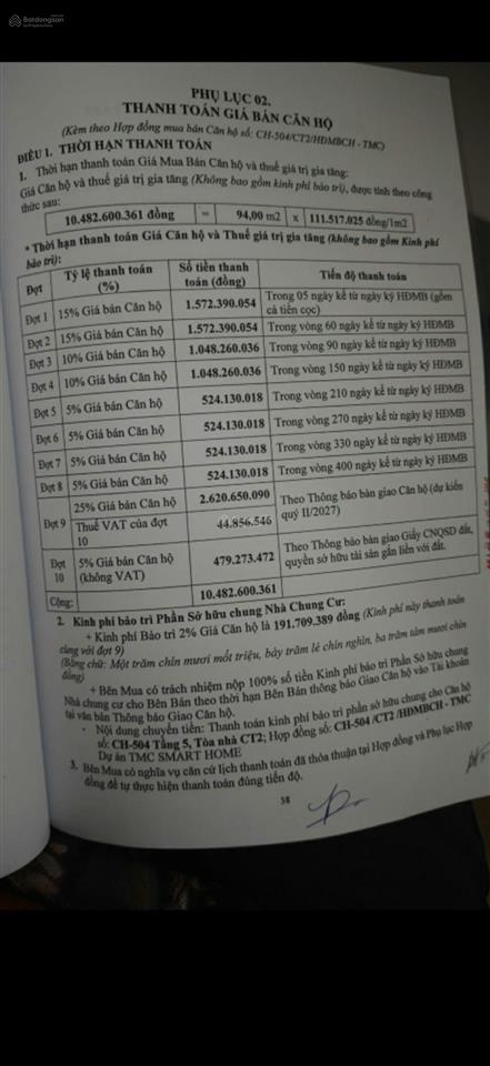 Em chính chủ cần bán gấp căn hộ tmc ct2 504, cắt lỗ 700tr, có thương lượng