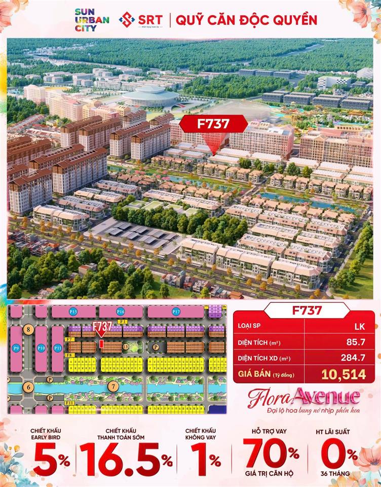 Ngoại giao, liền kề căn góc flora avenue f737 đẹp nhất dự án, an cư vượng tài  0355 397 ***