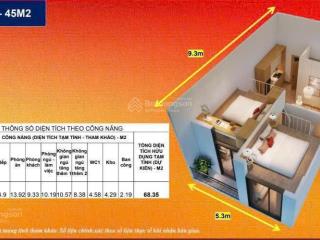 Ngoại giao căn 3pn, 1wc, 69m² tầng đẹp full giá 1,7 tỷ bao gồm nội thất dự án sun urban city