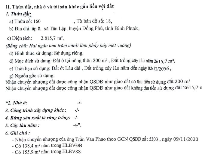 Bán đấu giá ts vib tại tân lập, bình phước (nay là đồng phú, đồng nai)