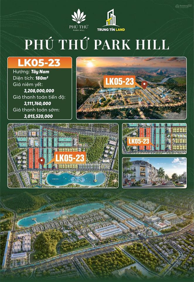 Ra hàng đất nền từ 16 triệu/m2 tại phú thứ park hill sổ đỏ từng lô