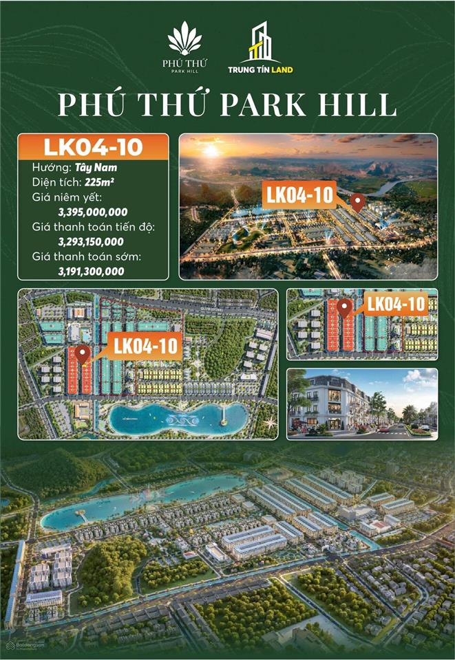 Ra hàng đất nền từ 16 triệu/m2 tại phú thứ park hill sổ đỏ từng lô