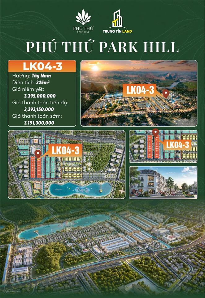 Ra hàng đất nền từ 16 triệu/m2 tại phú thứ park hill sổ đỏ từng lô