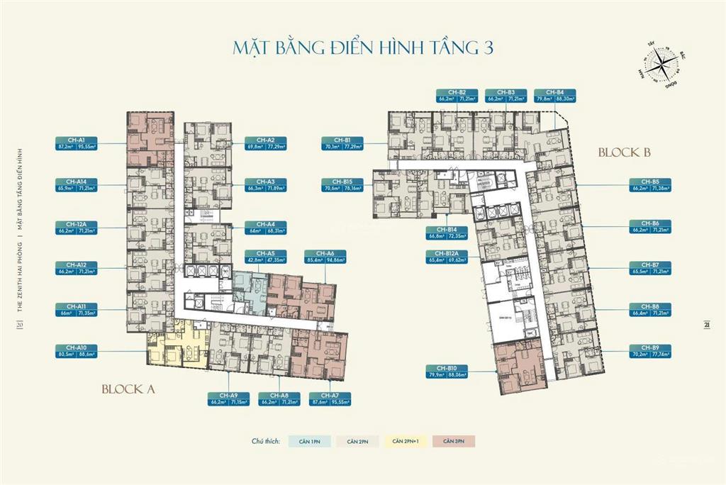 Bán căn 2pn  2vs  64m2 giá 2,5 tỷ rẻ nhất thị trường, the zenith, bùi viện, hải phòng