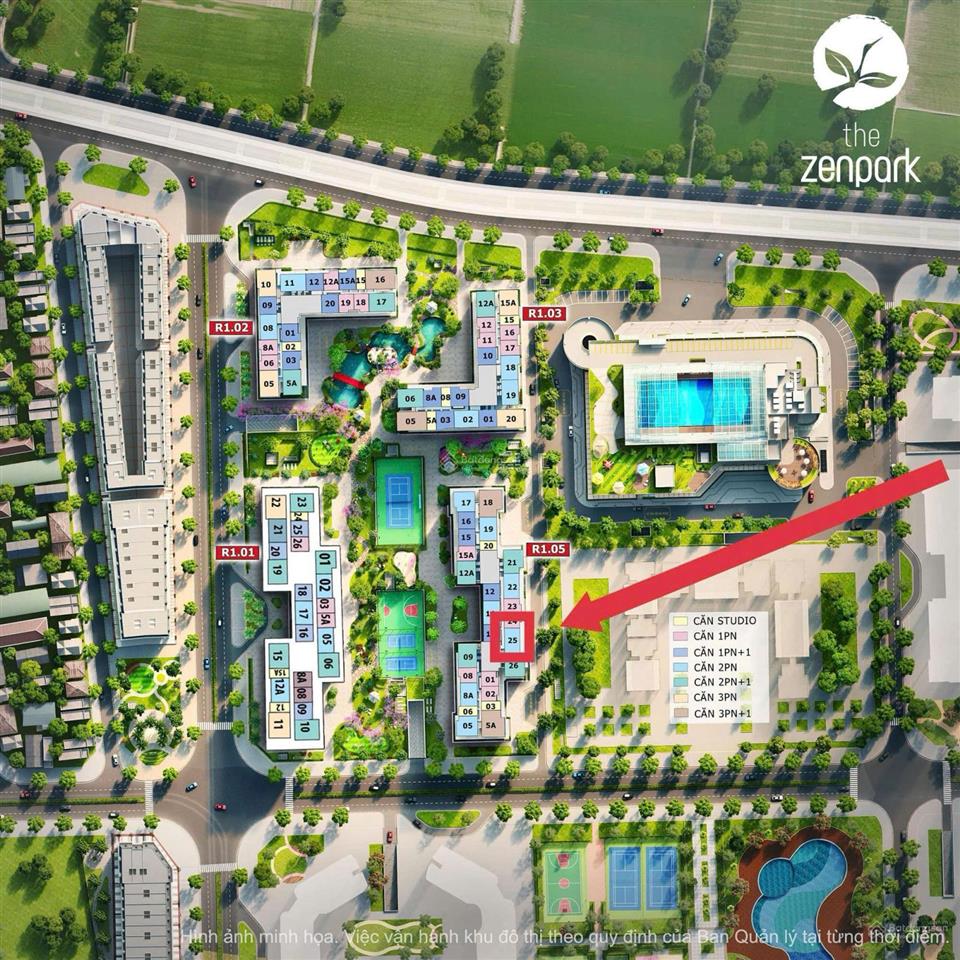 Cắt lỗ sâu căn 2pn 2wc, full nội thất tại phân khu cao cấp the zenpark vinhomes ocean park