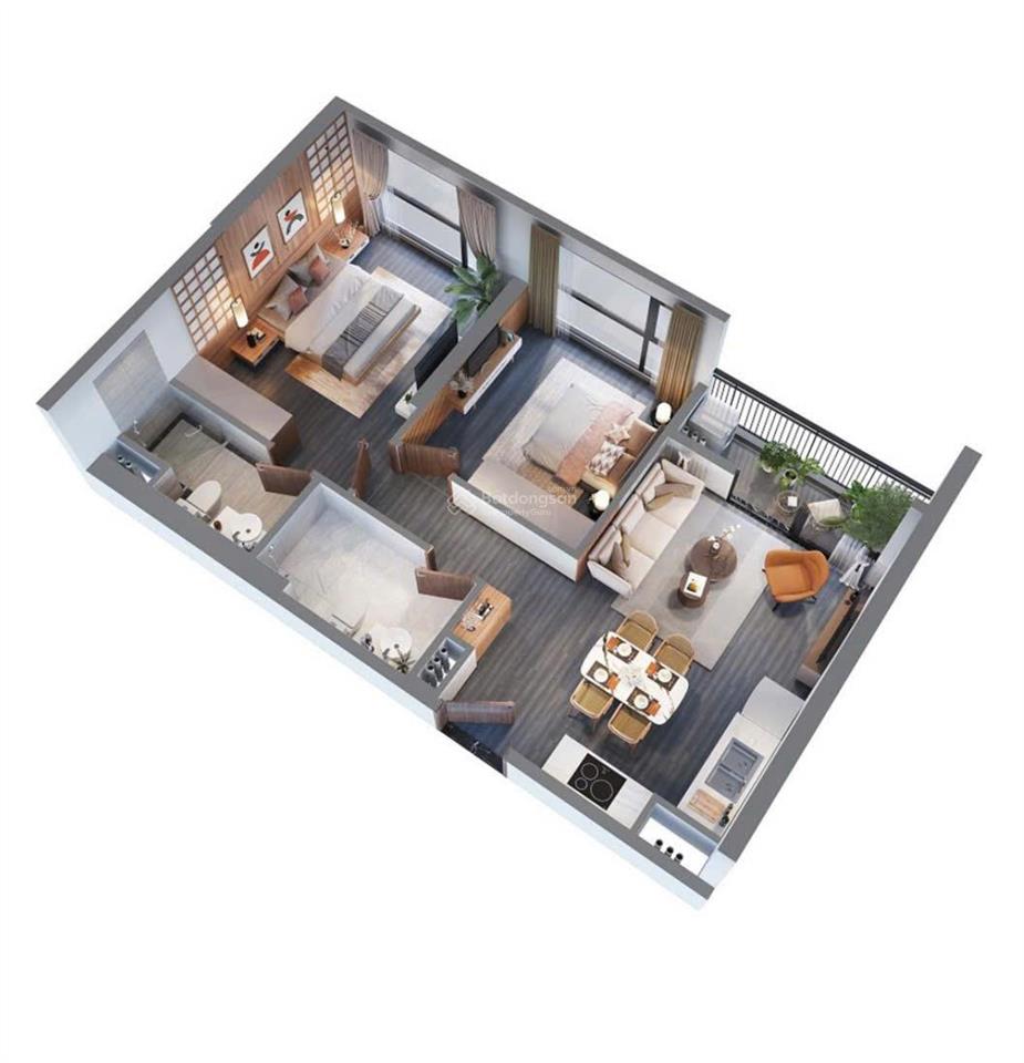 Cắt lỗ sâu căn 2pn 2wc, full nội thất tại phân khu cao cấp the zenpark vinhomes ocean park