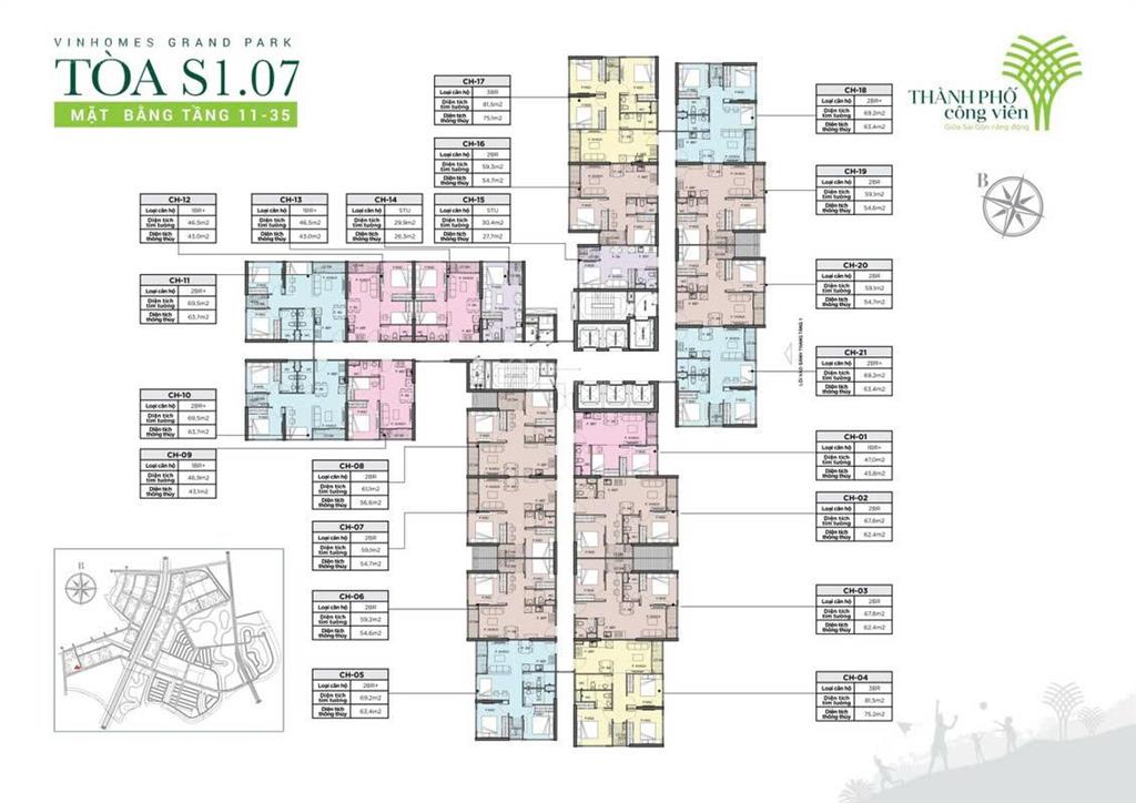 Bán gấp studio| giá 1.7 tỷ, sẵn sổ tại the rainbow vinhomes grand park  có dòng tiền luôn