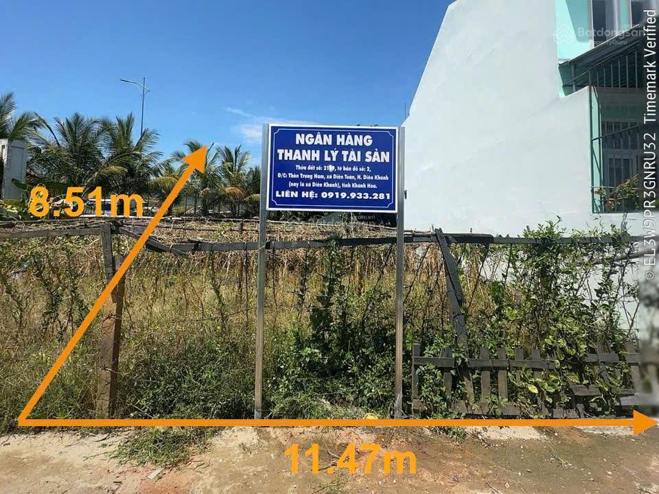 Bán đất tại diên toàn, diên khánh, khánh hòa, giá cực chất chỉ với 1,118 tỷ, 87m2