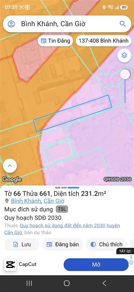 Bán lô đất mặt tiền đường song hành rừng sác. vị trí cực đẹp, mua sinh lời cao