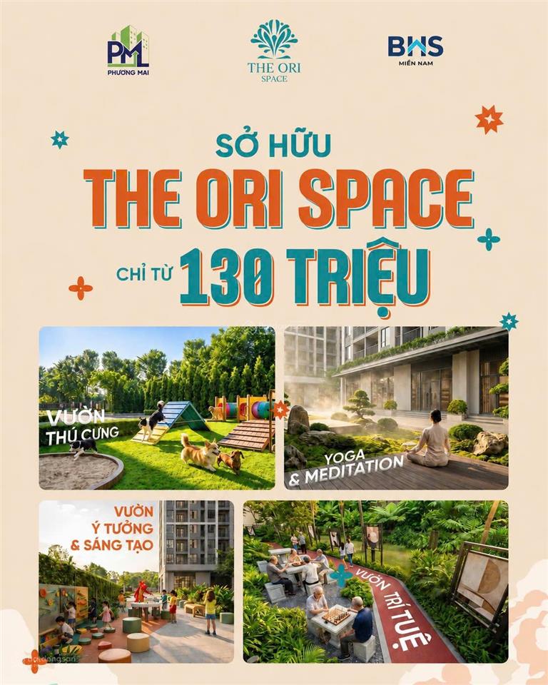 Chỉ từ 130 triệu sở hữu ngay căn hộ 2pn với chuỗi tiện ích cao cấp tại the ori space