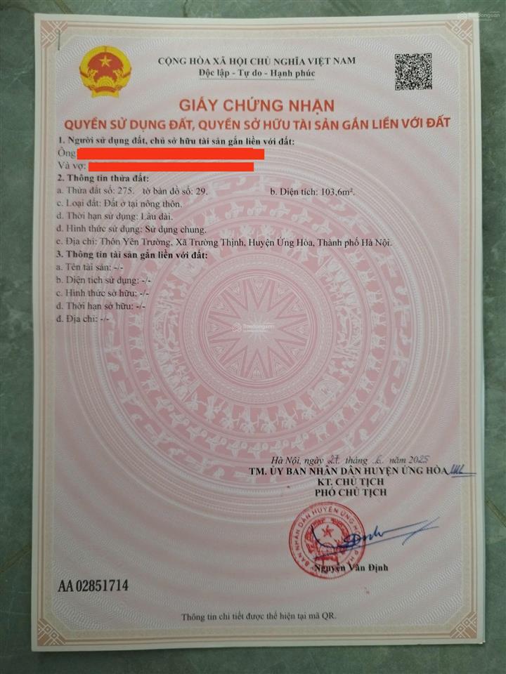 Đấu giá trường thịnh, ứng hoà 2 mặt thoáng
