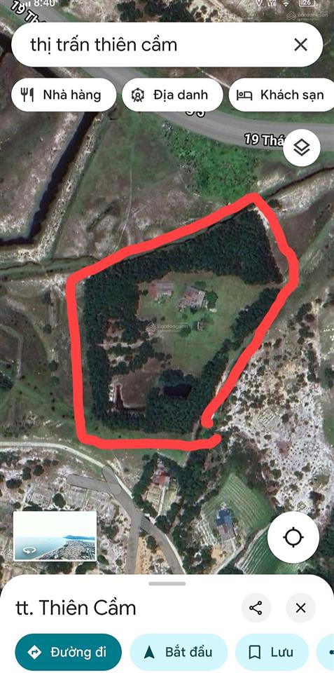 Cần bán đất chính chủ 1,42ha nằm ở đường quốc gia ven biển, khu du lịch biển thiên cầm, hà tĩnh