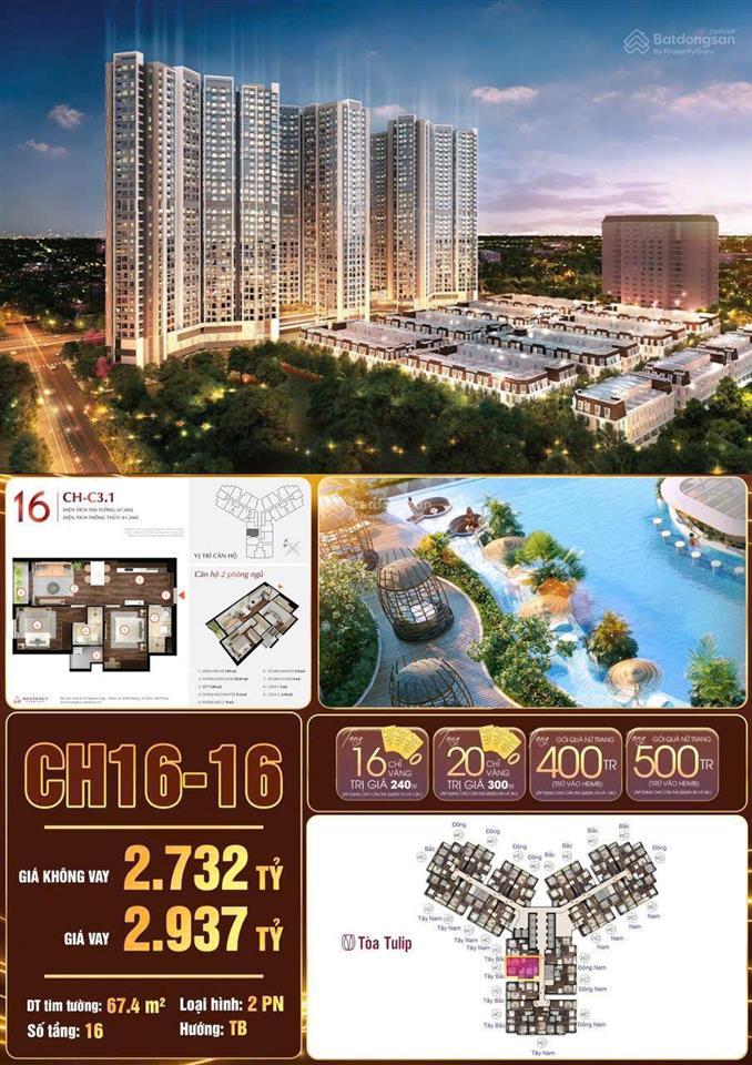 Căn hộ 2pn  ngay đối diện aeon mall hải phòng  giá full căn chỉ 2,732 tỷ