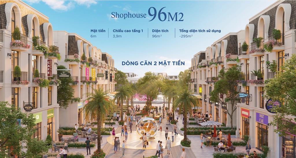 Bán shophouse 2 mặt tiền296m² sàn ôm trọn phố đi bộ sần uất 18m, có sổ đỏ